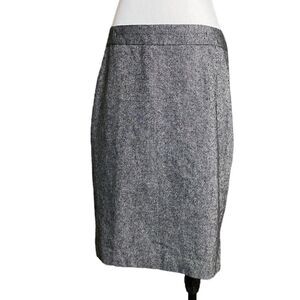 Ann Taylor Tweed Black White Pencil Skirt Wool blend